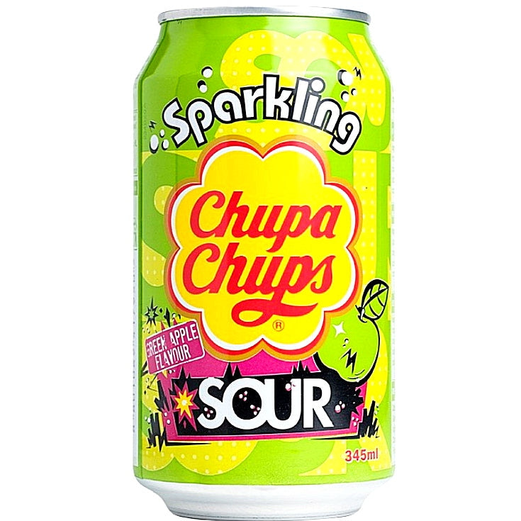 Chupa Chups Sour Green Apple Flavour 345 ml Dose.